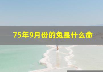 75年9月份的兔是什么命