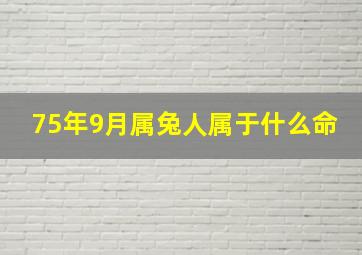 75年9月属兔人属于什么命