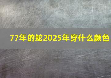 77年的蛇2025年穿什么颜色