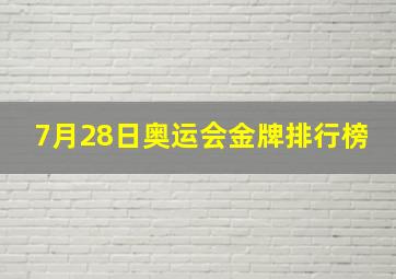 7月28日奥运会金牌排行榜