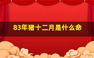 83年猪十二月是什么命