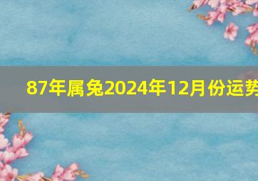 87年属兔2024年12月份运势