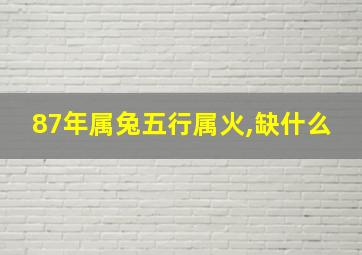 87年属兔五行属火,缺什么