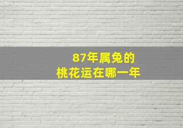 87年属兔的桃花运在哪一年