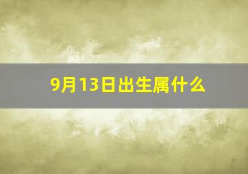 9月13日出生属什么