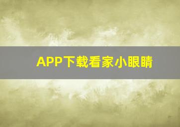 APP下载看家小眼睛