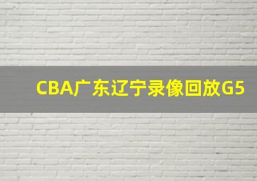 CBA广东辽宁录像回放G5