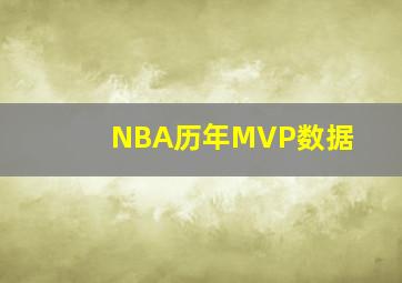 NBA历年MVP数据