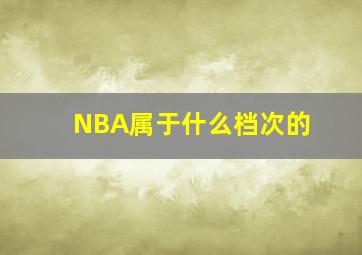 NBA属于什么档次的