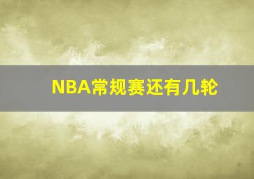 NBA常规赛还有几轮