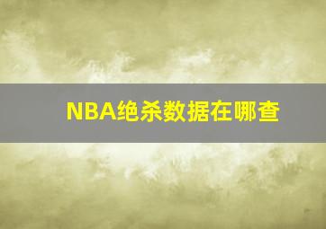 NBA绝杀数据在哪查