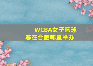 WCBA女子篮球赛在合肥哪里举办