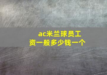 ac米兰球员工资一般多少钱一个