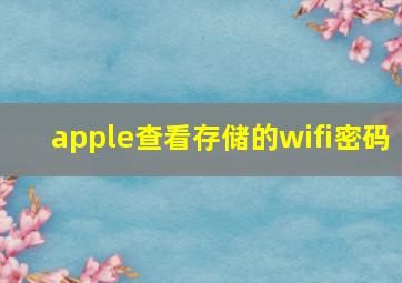 apple查看存储的wifi密码