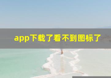 app下载了看不到图标了