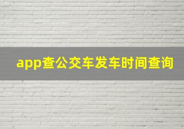 app查公交车发车时间查询