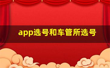 app选号和车管所选号