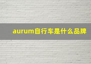 aurum自行车是什么品牌