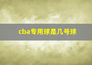 cba专用球是几号球