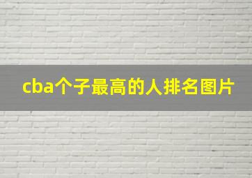 cba个子最高的人排名图片