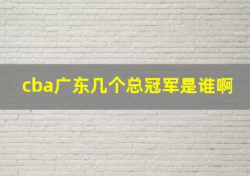 cba广东几个总冠军是谁啊