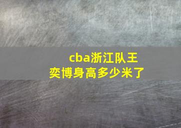 cba浙江队王奕博身高多少米了