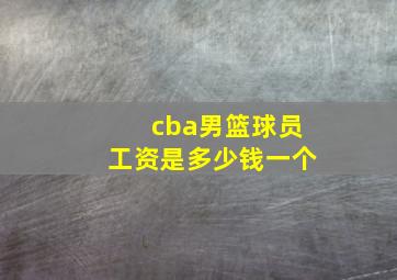 cba男篮球员工资是多少钱一个