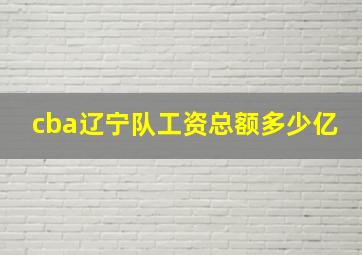 cba辽宁队工资总额多少亿