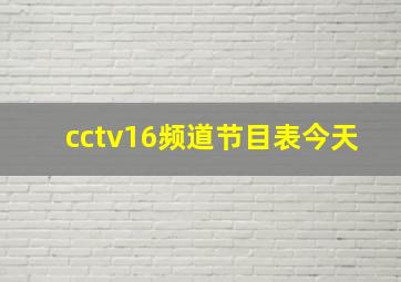 cctv16频道节目表今天