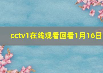 cctv1在线观看回看1月16日