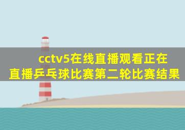 cctv5在线直播观看正在直播乒乓球比赛第二轮比赛结果