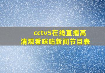 cctv5在线直播高清观看咪咕新闻节目表