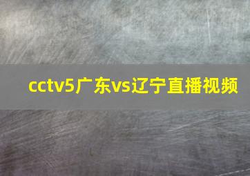 cctv5广东vs辽宁直播视频