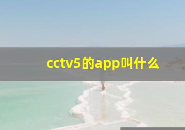 cctv5的app叫什么