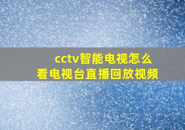 cctv智能电视怎么看电视台直播回放视频