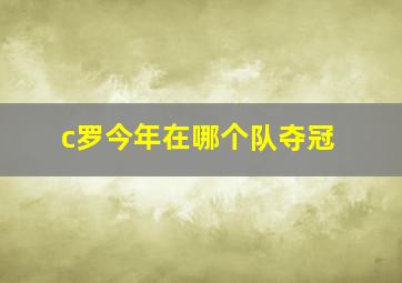 c罗今年在哪个队夺冠