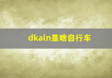 dkaln是啥自行车