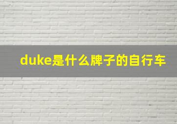 duke是什么牌子的自行车