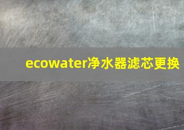 ecowater净水器滤芯更换