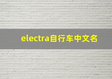 electra自行车中文名