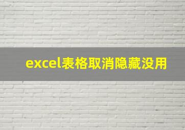 excel表格取消隐藏没用