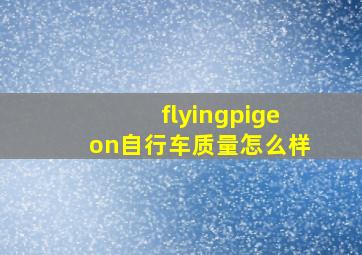 flyingpigeon自行车质量怎么样