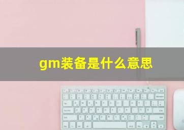 gm装备是什么意思