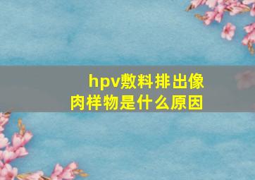 hpv敷料排出像肉样物是什么原因