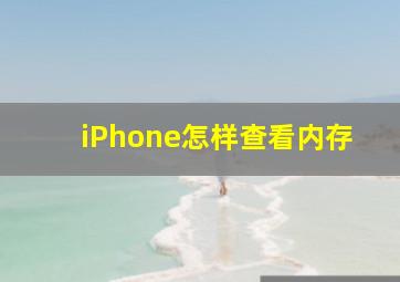 iPhone怎样查看内存