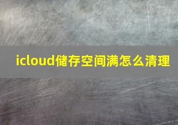 icloud储存空间满怎么清理