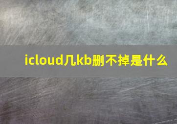 icloud几kb删不掉是什么