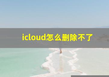 icloud怎么删除不了