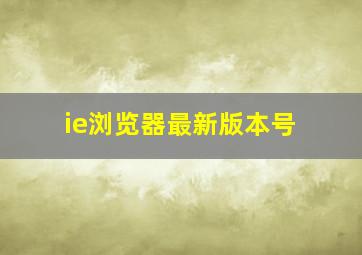 ie浏览器最新版本号