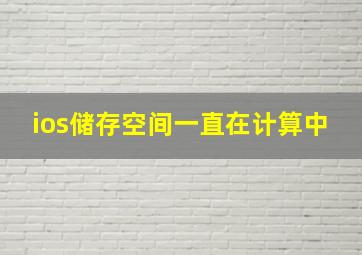 ios储存空间一直在计算中